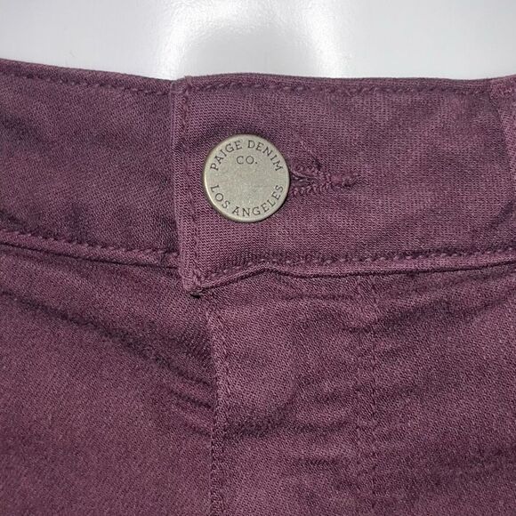 Paige Hoxton Ankle Jeans in Burgundy - Picture 12 of 16